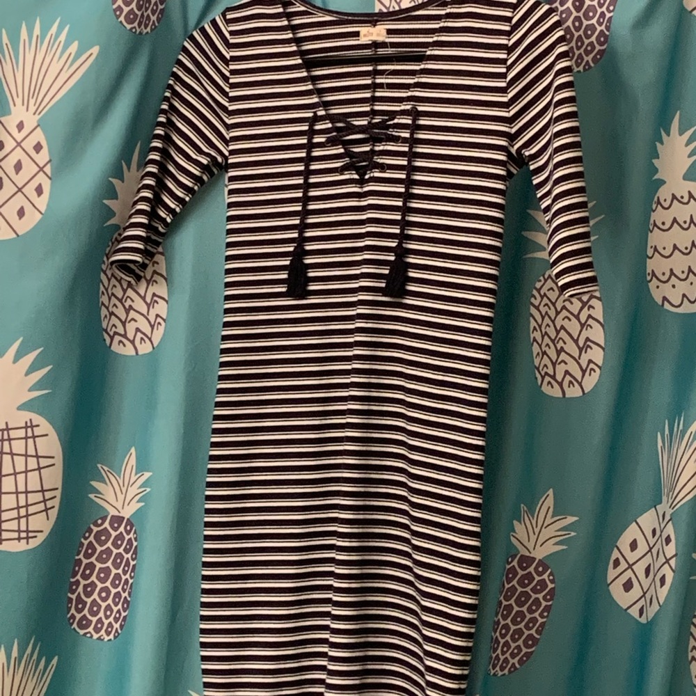 Striped Hollister Half-Sleeve Skater Dress